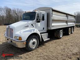 2005 KENWORTH T300 SINGLE AXLE DUMP WITH REAR TAG AXLE & FRONT LIFT AXLE, NEWER ALUMINUM BOX, CUMMIN