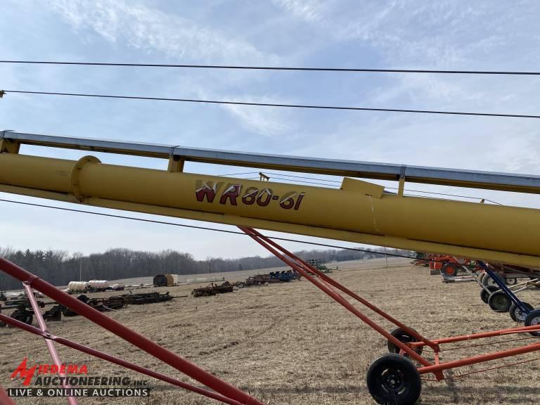 WESTFIELD WR 80-61 TRANSPORT AUGER, 8'', 61' LONG, ELECTRIC MOTOR