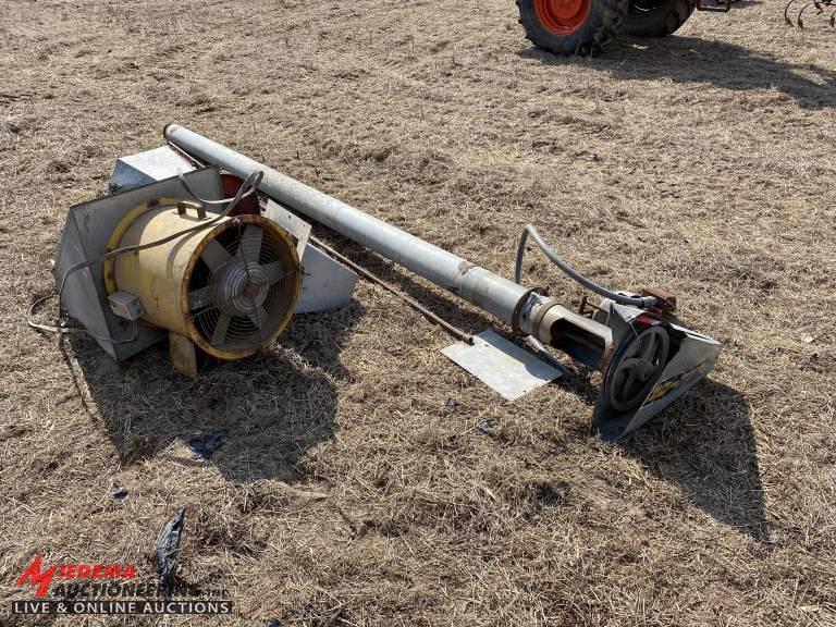 ELECTRIC GRAIN BIN UNLOAD AUGER, WITH SPREADER & FAN