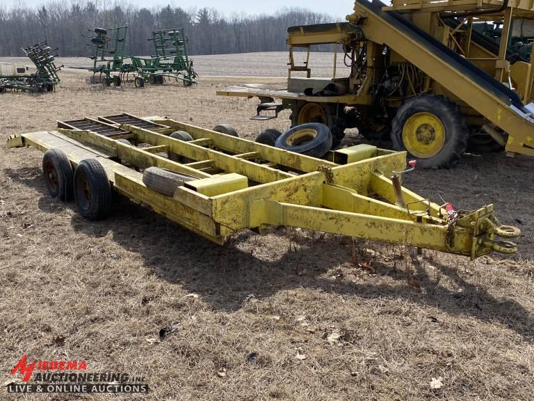 CUSTOM FARM TRAILER USED TO TRANSPORT LAKEWOOD HARVEST AID (LOT 231), 17' WITH 2-1/2' BEAVER TAIL, N