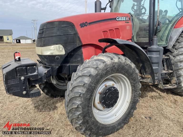 CASE 180 PUMA TRACTOR, 4WD, 3PT, 3-REMOTES, PTO, FRONT WEIGHTS, 18.4R42 TIRES, 2536 HOURS SHOWING, S