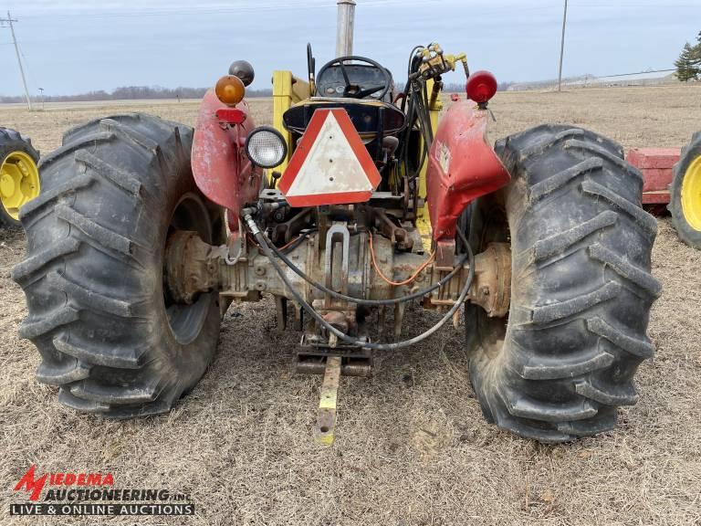 MASSEY FERGUSON 285, DIESEL, WITH LOADER, PTO, 1 HYD OUTLET, 16.4-26 REAR TIRES