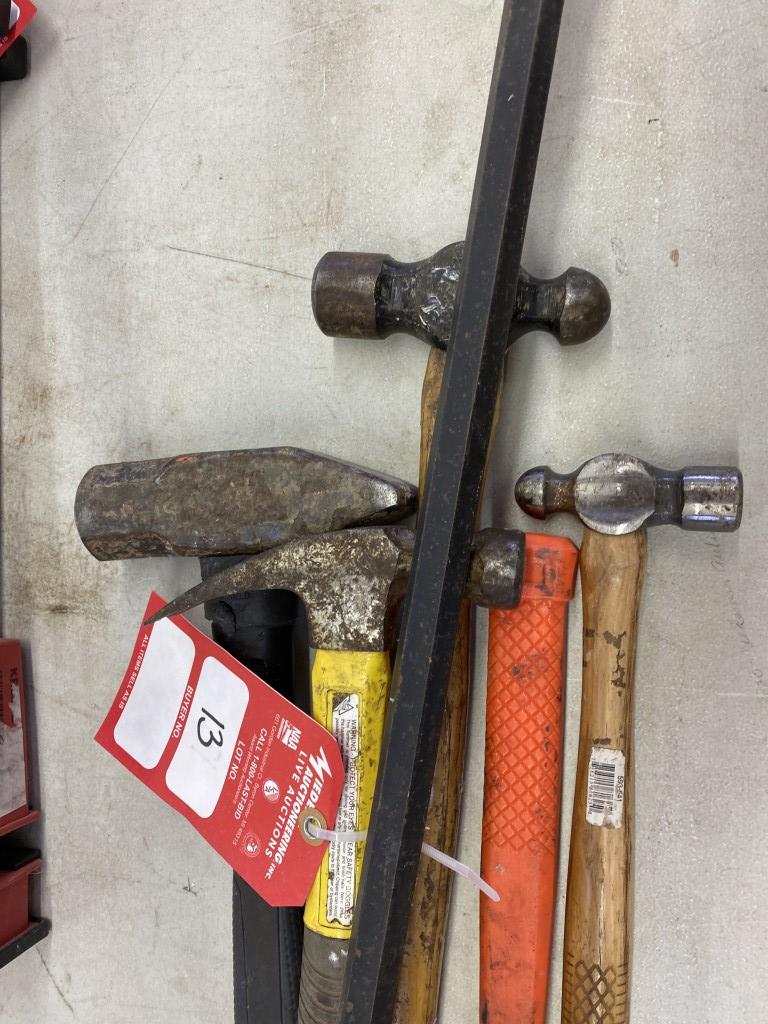 ASSORTED HAMMERS & PRY BAR