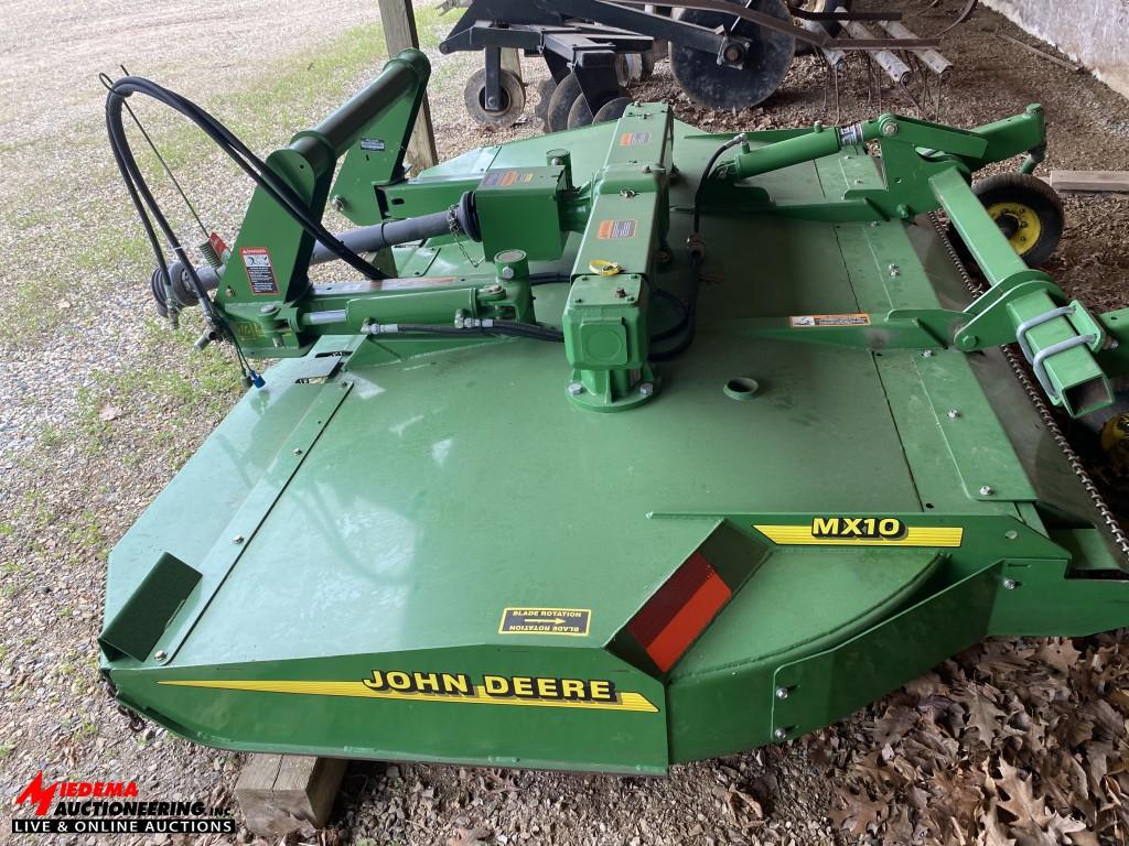 JOHN DEERE MX10 ROTARY MOWER, 10', S/N: 1P0MX10GHBZ033002