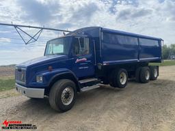 1995 FREIGHTLINER FL80 TANDEM AXLE GRAIN TRUCK, WITH FRONT LIFT AXLE, CUMMINS DIESEL, EATON FULLER 8