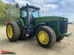 1995 JOHN DEERE 8200 TRACTOR, MFWD, 3-POINT, WITH QUICK HITCH, PTO, 4-REMOTES, POWER SHIFT, 18.4R42 