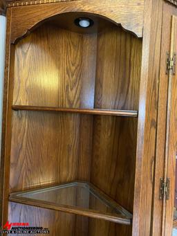 CHINA CABINET, 3-PIECES, 1 SIDE PIECES IS LOCATED UPSTAIRS