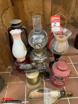 ASSORTED LANTERNS & CANDLE HOLDER