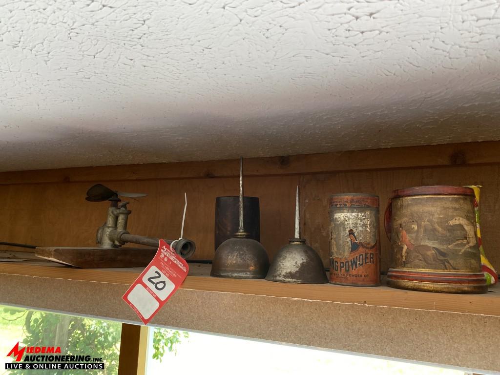 ANTIQUE OILERS CANS & SPRINKLER