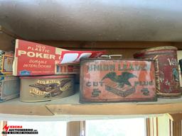 ASSORTED EMPTY TOBACCO COLLECTIBLE BOXES & TINS