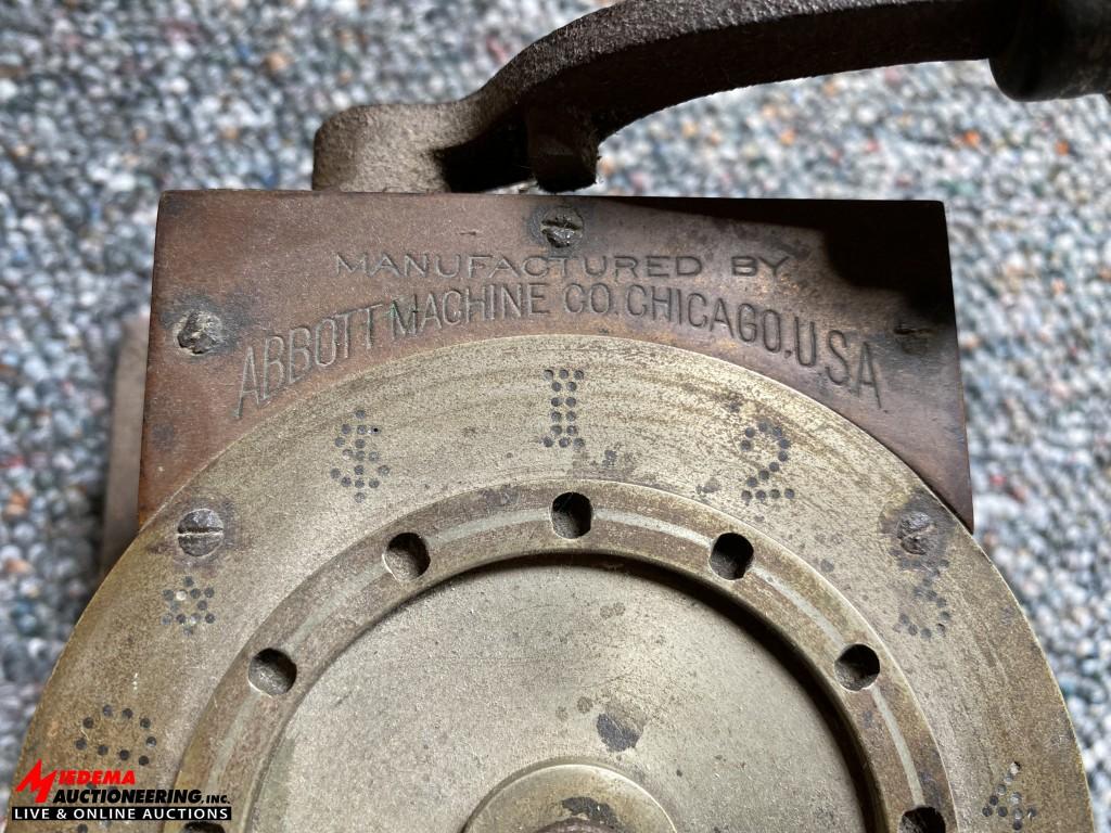 IRON ANTIQUES ASSORTED VINTAGE ITEMS & VINTAGE CHECK PUNCH MACHINE