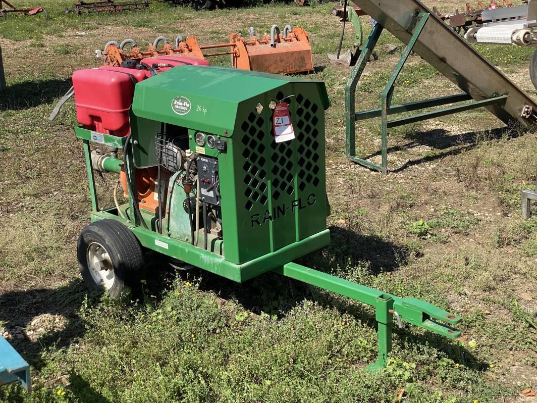 RAIN-FLO TOWABLE IRRIGATION PUMP, 26-HP KOHLER ENGINE, NEW BEARINGS & SEALS IN THE PUMP, 4''