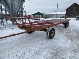 CREEKBANK WELDING ROUND BALE WAGON, 30', REAR TANDEM RUNNING GEAR, 12.5-15 TIRES, EXTENDABLE TONGUE