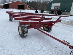 JBM ROUND BALE WAGON, EZ TRAIL 1074 RUNNING GEAR, 12.5L-15 TIRES, 20', EXTENDABLE TONGUE, S/N: 1074E