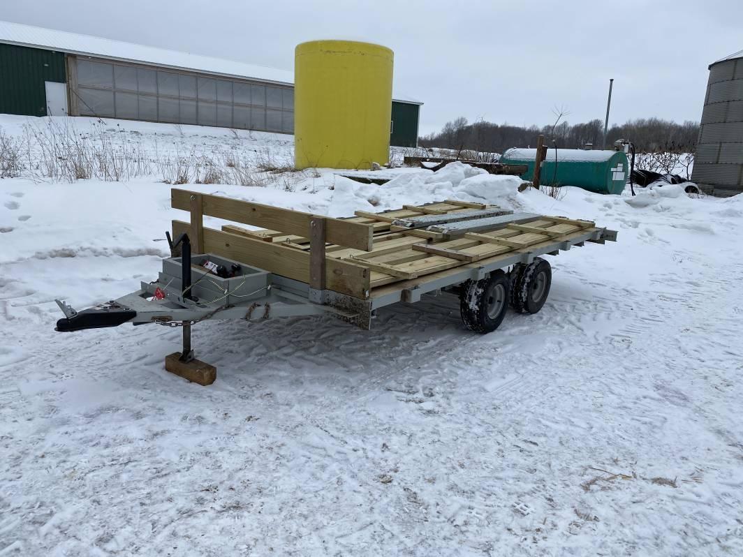 SHOP BUILT ASSEMBLED TRAILER, 2'', 76'' WIDE X 12' LONG, REMOVABLE SIDES