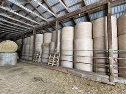 GRASS ROUND BALES, DAIRY COW BARN (BY TRACTORS) [259], SOLD PER BALE. TAKE UP TO [259] BALES