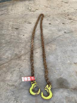 HEAVY DUTY LINK CHAIN WITH HOOKS, 17' LONG