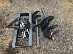 NEW WOLVERINE AUGER DRIVE & BIT, MODEL ADB-13-1218R, (1) 12'' BIT, (1) 18'' BIT, SKID STEER QUICK AT