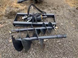 NEW WOLVERINE AUGER DRIVE & BIT, MODEL ADB-13-1218R, (1) 12'' BIT, (1) 18'' BIT, SKID STEER QUICK AT