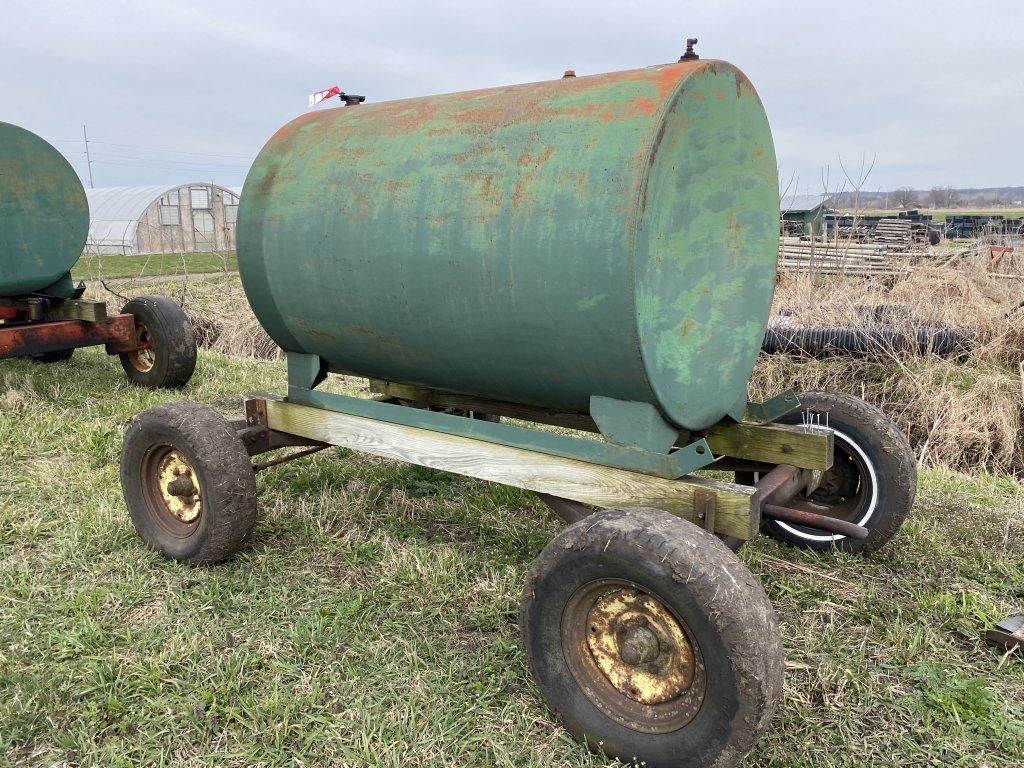 FUEL TANK, 500-GALLON, ON WAGON