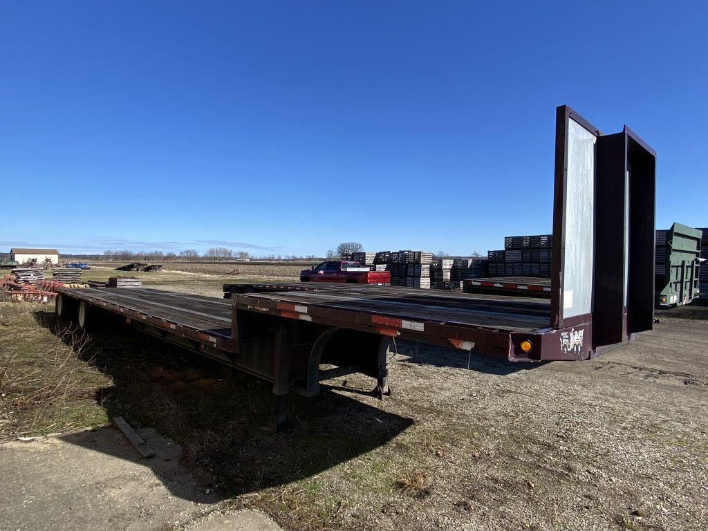 1996 WABASH TANDEM SPREAD AXLE DROP DECK TRAILER, TANDEM AXLE, SPREAD AXLE, 48', 11' UPPER DECK, 37'