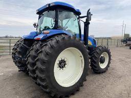 NEW HOLLAND T6070 ELITE TRACTOR, 4WD, 3PT, PTO 540-1000, 3-REMOTES, 6-FRONT WEIGHTS, 18.4R42 REAR DU