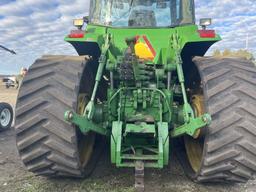 JOHN DEERE 8200T TRACK TRACTOR, 20 FRONT WEIGHTS, 3PT, PTO, 3 REMOTES, QUICK ATTACH, 25'' TRACKS, 56