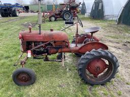 FARMALL MCCORMICK CUB TRACTOR, GAS ENGINE, PTO, WITH CULTIVATOR FRAME, 8-24 REAR TIRES, S/N: 178474