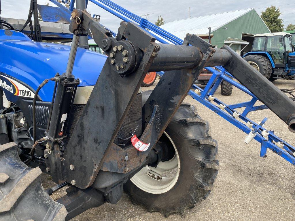 NEW HOLLAND TB110 TRACTOR, MFWD, LAKEWOOD CELERY HARVESTER, 18.4-38 REAR DUALS, 14.9-28 FRONT TIRES,