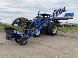 NEW HOLLAND TB110 TRACTOR, MFWD, LAKEWOOD CELERY HARVESTER, 18.4-38 REAR DUALS, 14.9-28 FRONT TIRES,