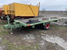 TILT DECK FARM WAGON TRAILER 18' X 8' DUALS, PINTLE HITCH