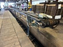 FLAT BELT CONVEYOR, 15'' X 48' LONG, 3.4 HP VARIABLE SPEED MOTOR