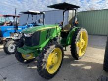 JOHN DEERE 5045E TRACTOR, 4WD, 3PT, PTO, 3-REMOTES, CANOPY, 230-95R48 REAR TIRES, 230-95R32 FRONT TI