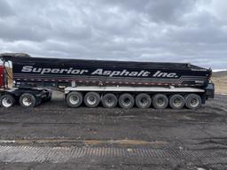 2001 FLOW BOY 8-AXLE LIVE BOTTOM TRAILER, GVWR 136,000 LBS, APPROX 45-TON CAPACITY, TARP, ALL ALUMIN