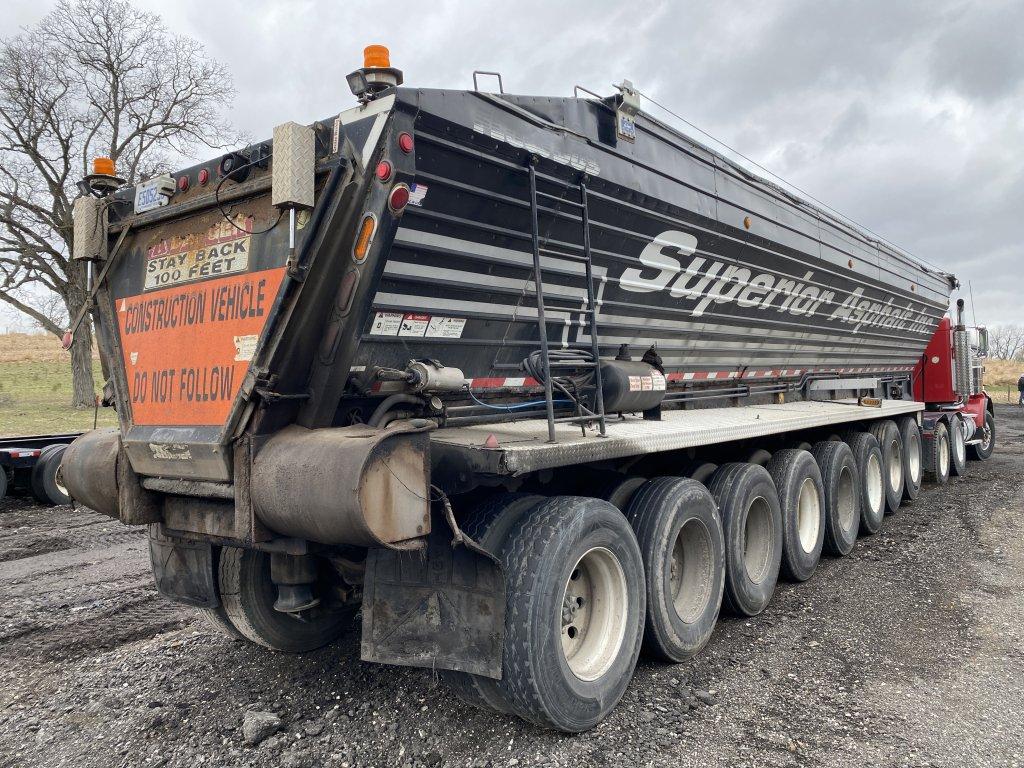 2001 FLOW BOY 8-AXLE LIVE BOTTOM TRAILER, GVWR 136,000 LBS, APPROX 45-TON CAPACITY, TARP, ALL ALUMIN