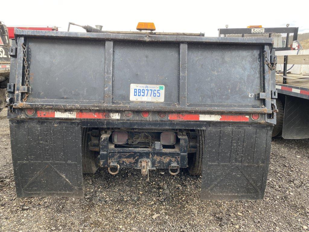 1988 FORD F350 REGULAR CAB DUMP TRUCK, V8, GAS ENGINE, BIG BLOCK, 4-SPEED WITH OVERDRIVE, 8' LONG X 