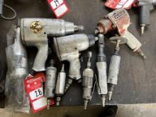 PNEUMATIC TOOLS: DRILLS, DIE GRINDERS, RATCHET, ETC. (9 TOTAL TOOLS)