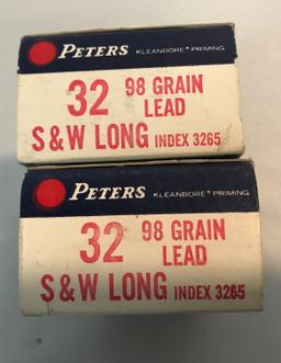 Peters .32 S & W Long Center Fire Cartridges