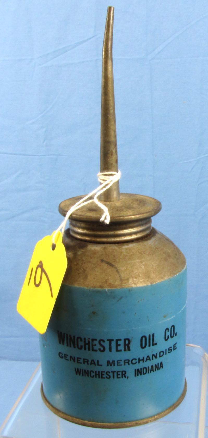 Oil Can; Winchester Oil Co. General Merchandise; Winchester Indiana; Blue