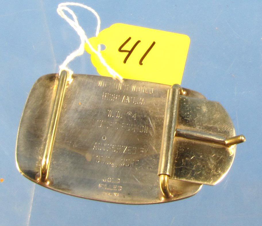 Belt Buckle; Winchester; Gold Filled Sterling Silver; Wilson's World Highland; Ca ; W.W. #4; Limite