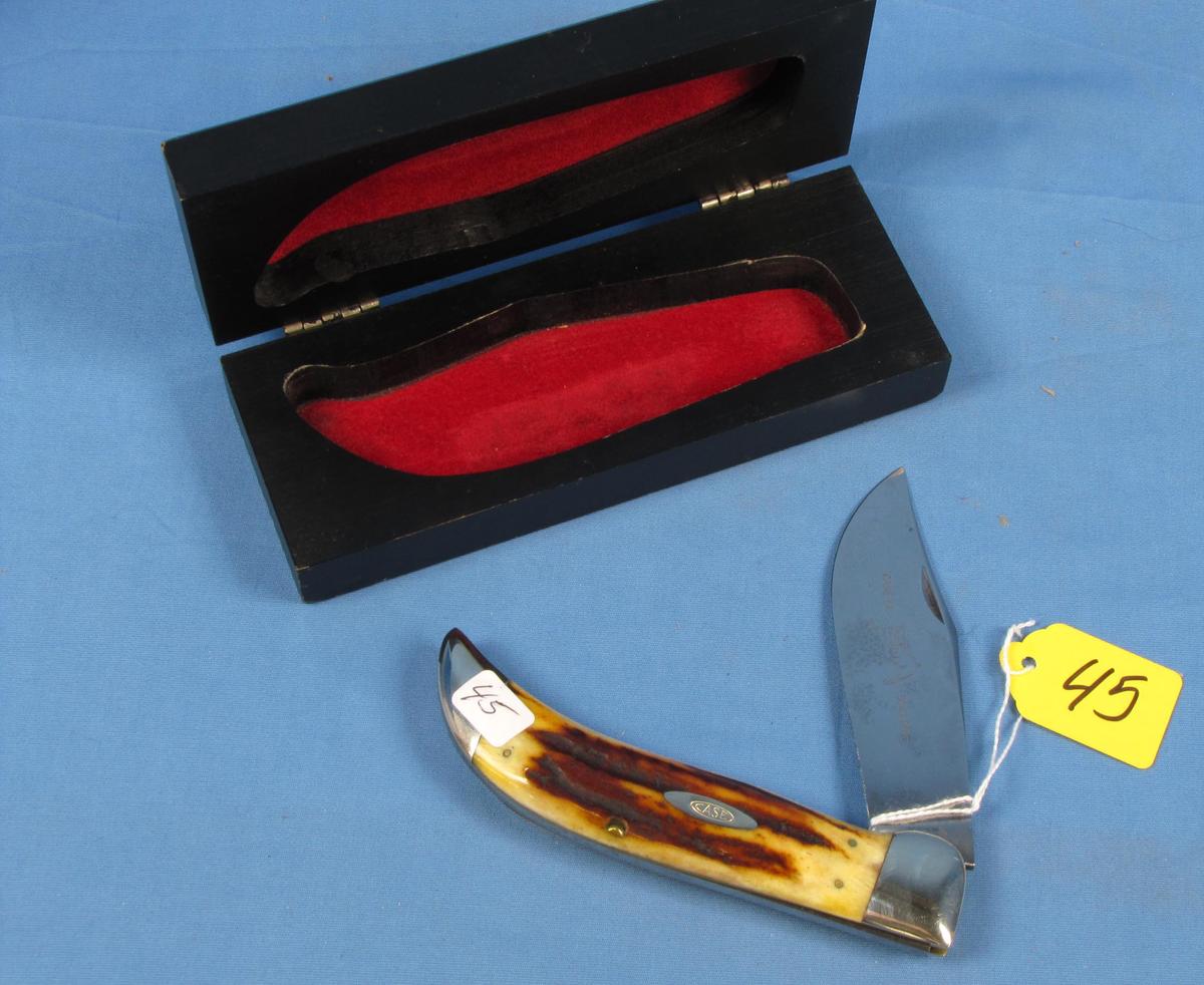 Folding Knife; Single Blade; Case Xx; Bulldog; S172; W/wooden Case