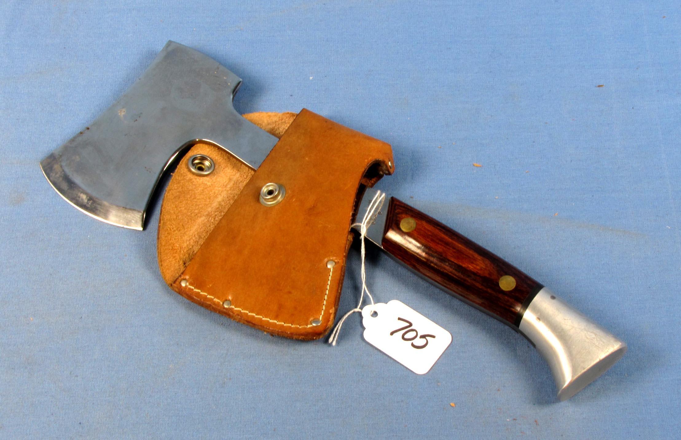 Western Camp Axe In Sheath; New Condition
