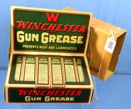 Full Orig. Box Of Gun Grease Tubes; Red W; Opens To Make A Counter Display; Winchester