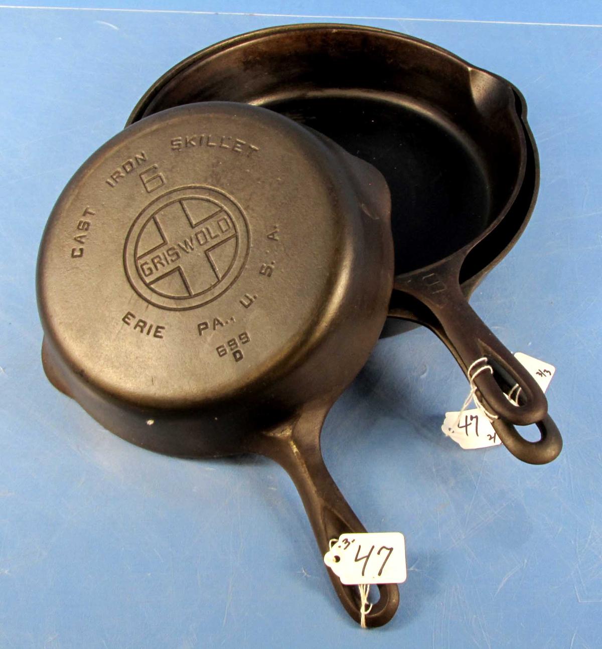 Skillets; Griswold; Epu; Ll; Block; Smooth; #6;8;9