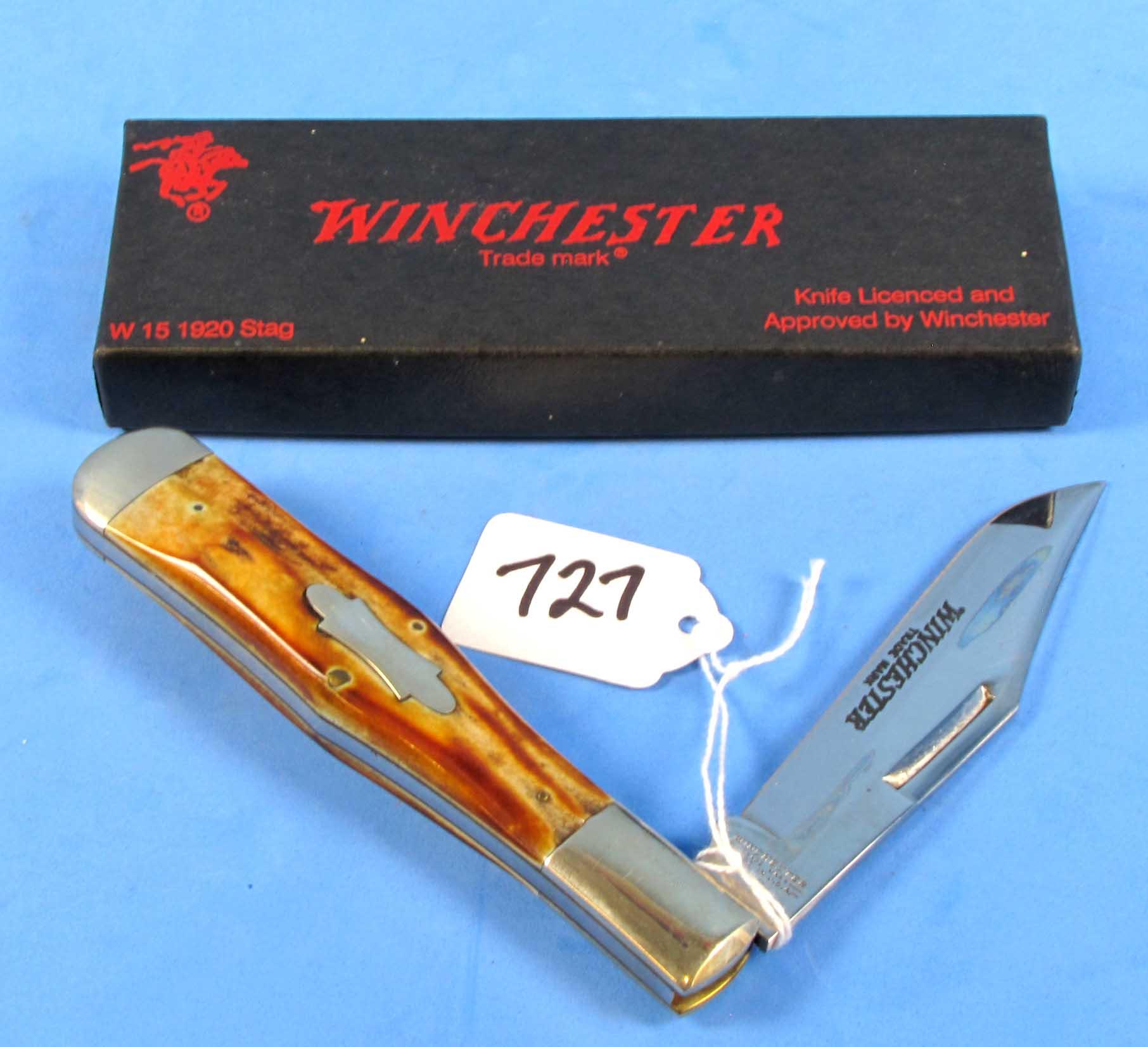 Lg. Pocket Knife; W15 1920 Stag; Winchester; 1 Blade; Nib; ‘91