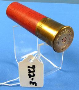 Shot Shell; Winchester No. 4 Leader; Red Paper Case; High Brass. 4in Oal; Npe; Circa 1890’s; Empty