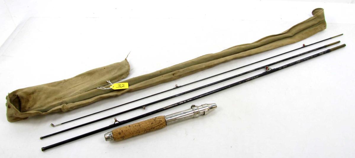 Simmons; 3 piece; metal fishing rod in/case