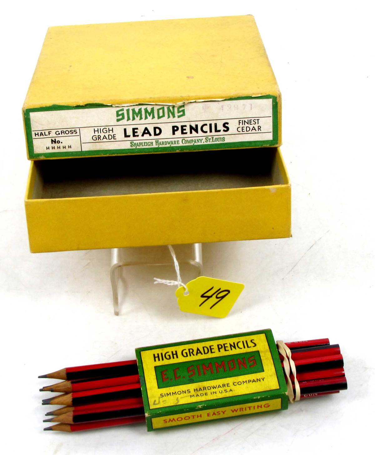 Simmons; NOS; box of Simmons lead pencils; w/11 pencils