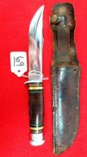Simmons Hunting Knife (5 ½ " Blade) W/leather Sheath (nos Knife)