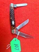K107: Schrade Keen Kutter No. K874 834-3 3 Blades Pocketknife